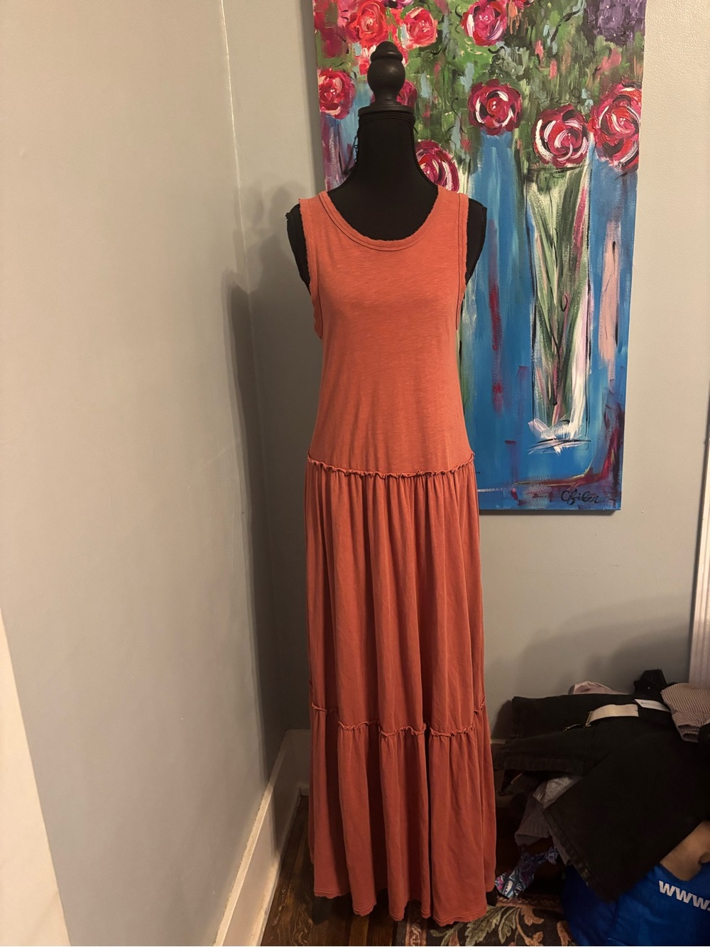 NWT Aerie maxi dress flowy rust color summer size XS